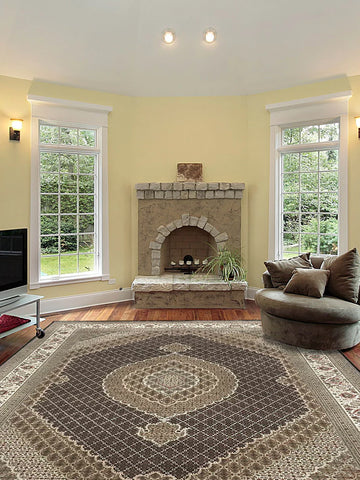 Michelle Black Ivory Traditional Knotted Rug