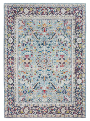 Nourison Ankara Global ANR14 Teal Multicolor Traditional Machinemade Rug