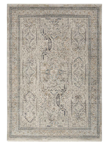 Nourison Lynx LNX01 Ivory Grey Blue Traditional Machinemade Rug