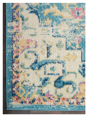 Nourison Passion PSN25 Ivory Light Blue Traditional Machinemade Rug