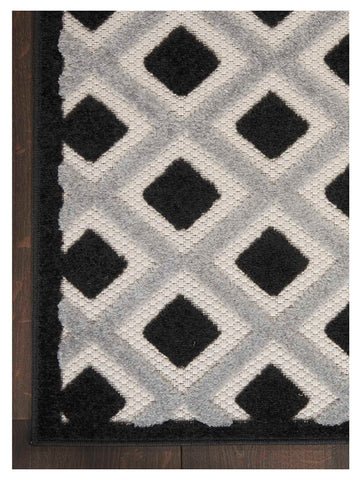 Nourison Aloha ALH26 Black White Contemporary Machinemade Rug