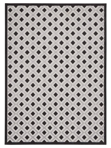 Nourison Aloha ALH26 Black White Contemporary Machinemade Rug