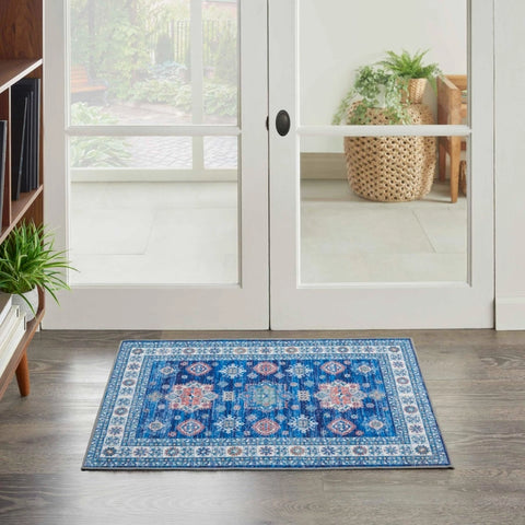 Nourison Fulton FUL02 Blue Traditional Machinemade Rug