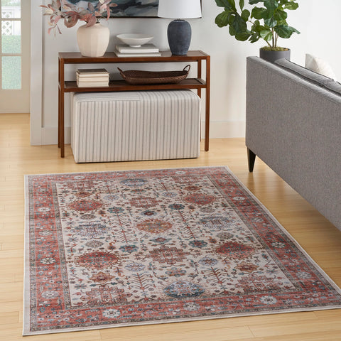 Nourison Fulton FUL12 Beige Multicolor Traditional Machinemade Rug