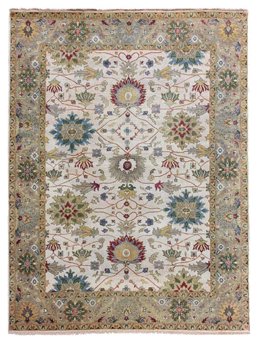 Artisan Cameron Ivory Beige Traditional Knotted Rug