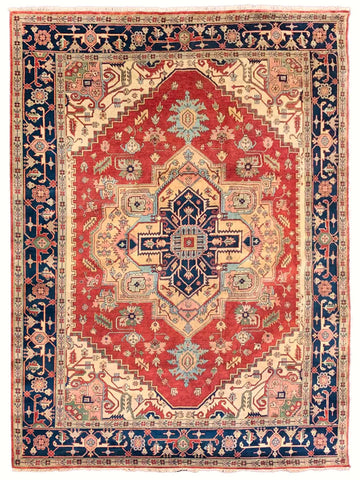Artisan Helena Rust Blue Traditional Knotted Rug