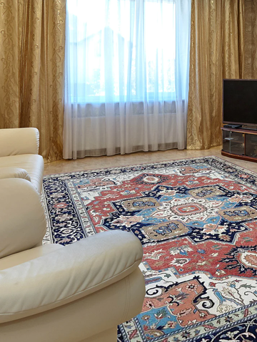 Sarapi Rust Navy Knotted Rectangle carpet