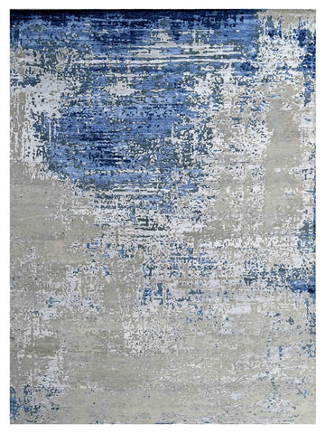 Artisan Tawny Blue Contemporary Knotted Rug