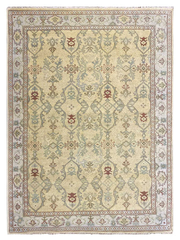 Uma Gold Beige Traditional Knotted Rug