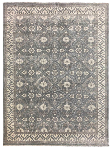 Uma Grey Traditional Knotted Rug