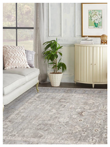 Artisan Julie Grey Silver Traditional Knotted Rug