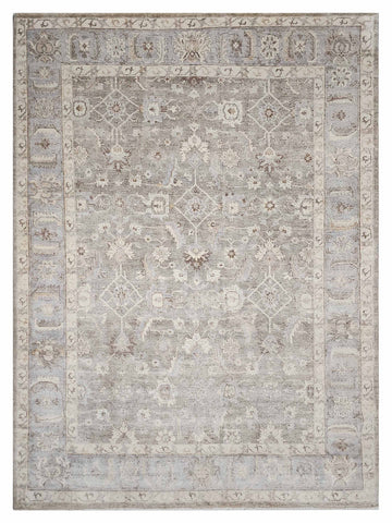 Artisan Julie Grey Silver Traditional Knotted Rug