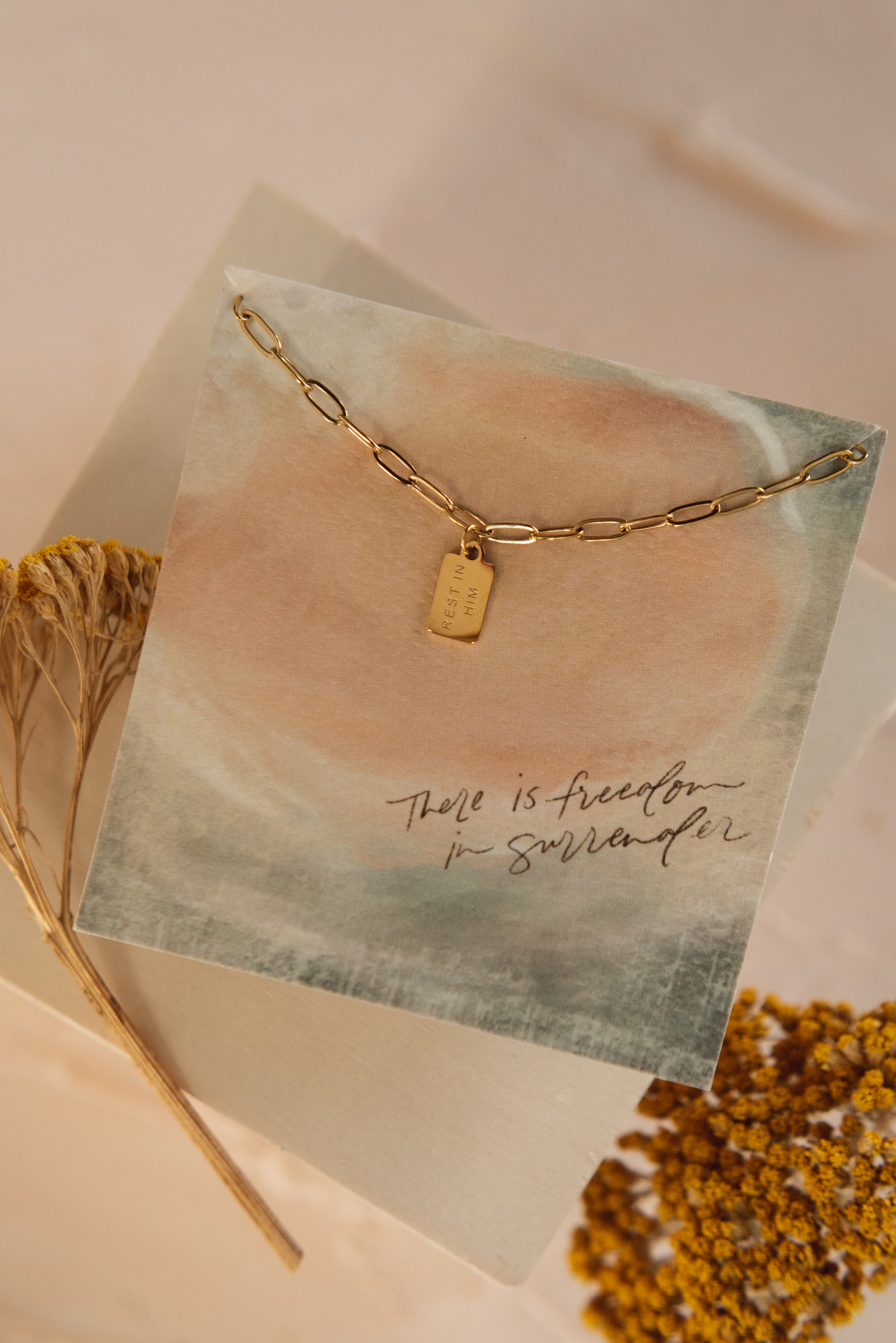 Rest In Him Tag Necklace - Dear Heart product image