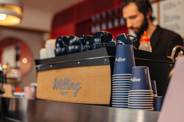 Barista preparing coffee at Willing Coffee Guildford