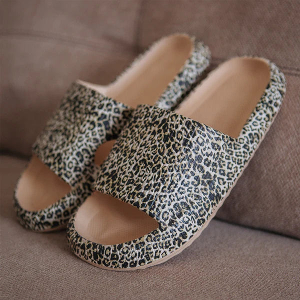 Limited Edition Leopard Print Memory Foam Slides
