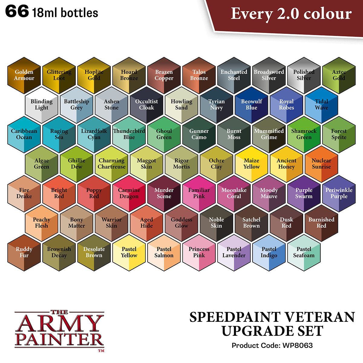 The Army Painter Speed Paint Wargarmers Mega Set 2.0, 60 Acrylic Paint Bottles 18ml Including Medium, Metallics & Model Paint Brush for Plastic