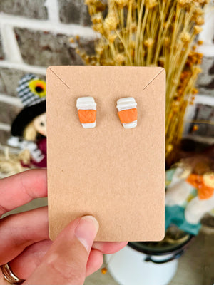 Pumpkin Latte Stud Earrings - Stronghold Art Outfitters