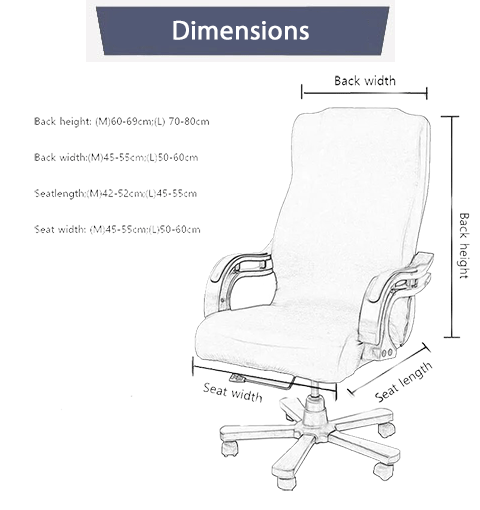 dimensions large office chair covers | comfy covers