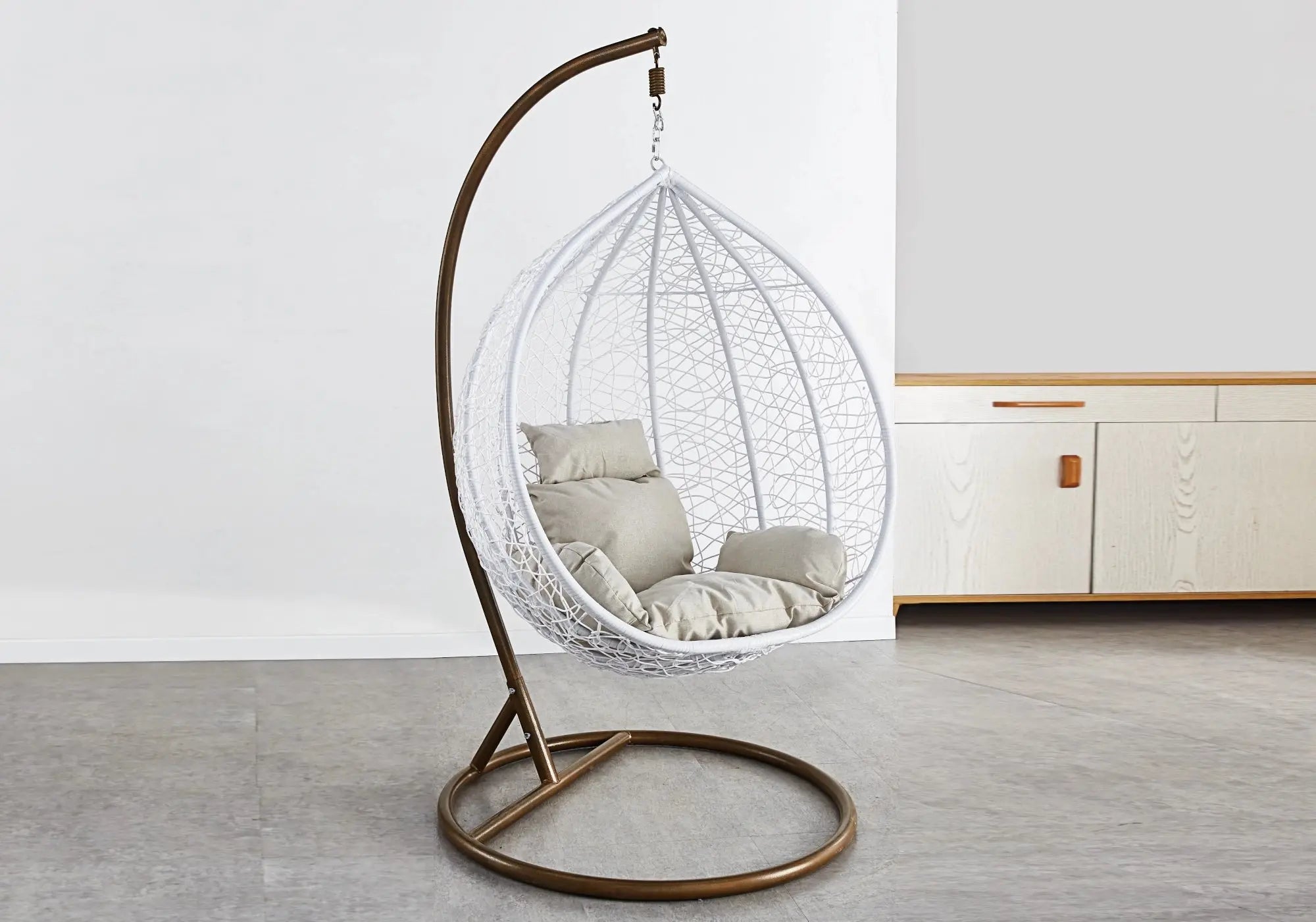 Fauteuil suspendu doré blanc NABA - DEKOFLIX