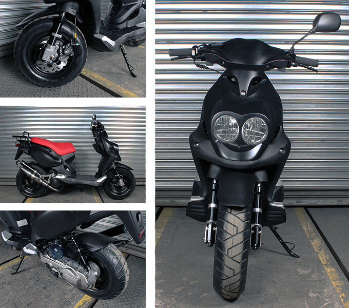Multiple angles on this scooter's performance upgrades 