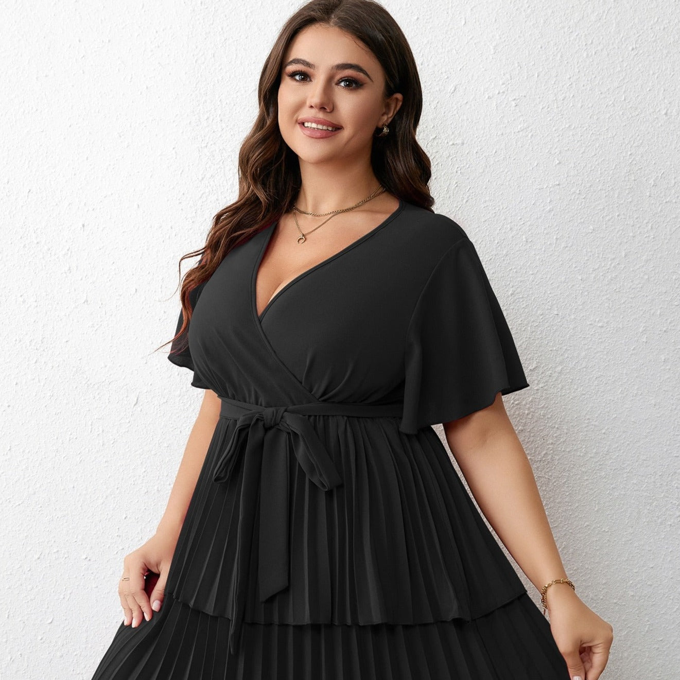 Plus Size Elegant Chic Short Sleeves Outfits