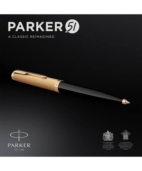 Parker 51 Ballpoint Pen Black with Gold Trim The Hamilton Pen Company