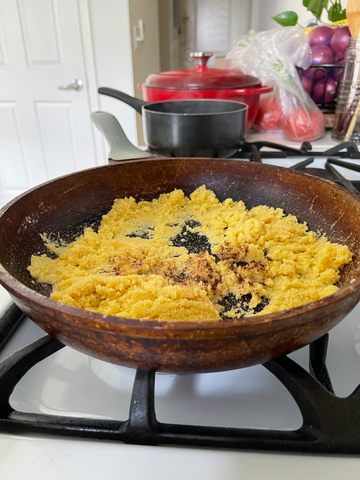 Semolina toasted in butter with spices