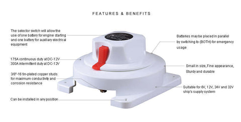 Seaflo SFCBS-175-402 battery selector switch Canada