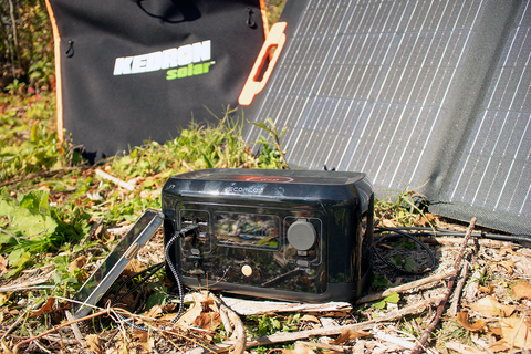 Ecoflow River Mini with Kedron 100w Folding Solar Panel by Autumn Leaves