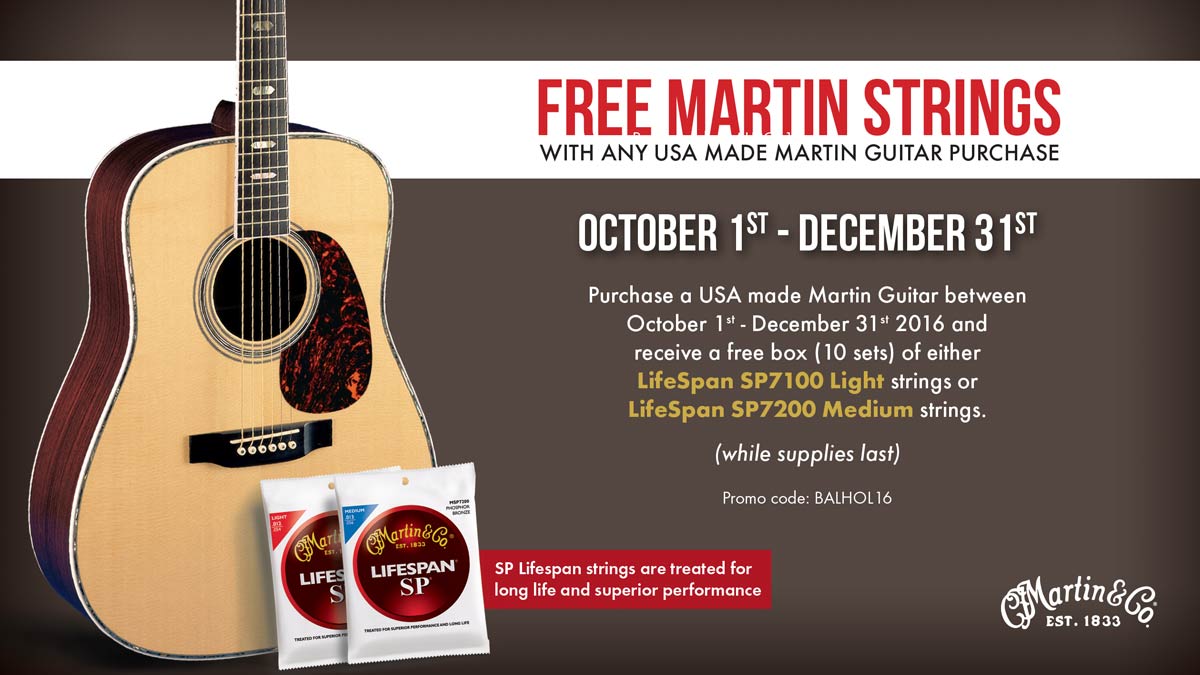 USA Martin Guitars Free String Promotion