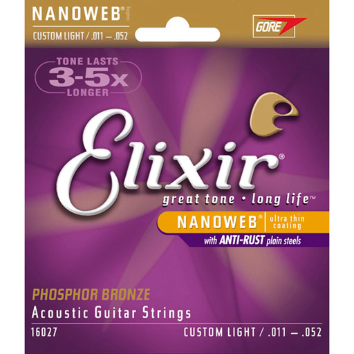 Elixir 16027 Acoustic Phosphor Bronze With Nanoweb Coating - Custom Li —  Bananas at Large®