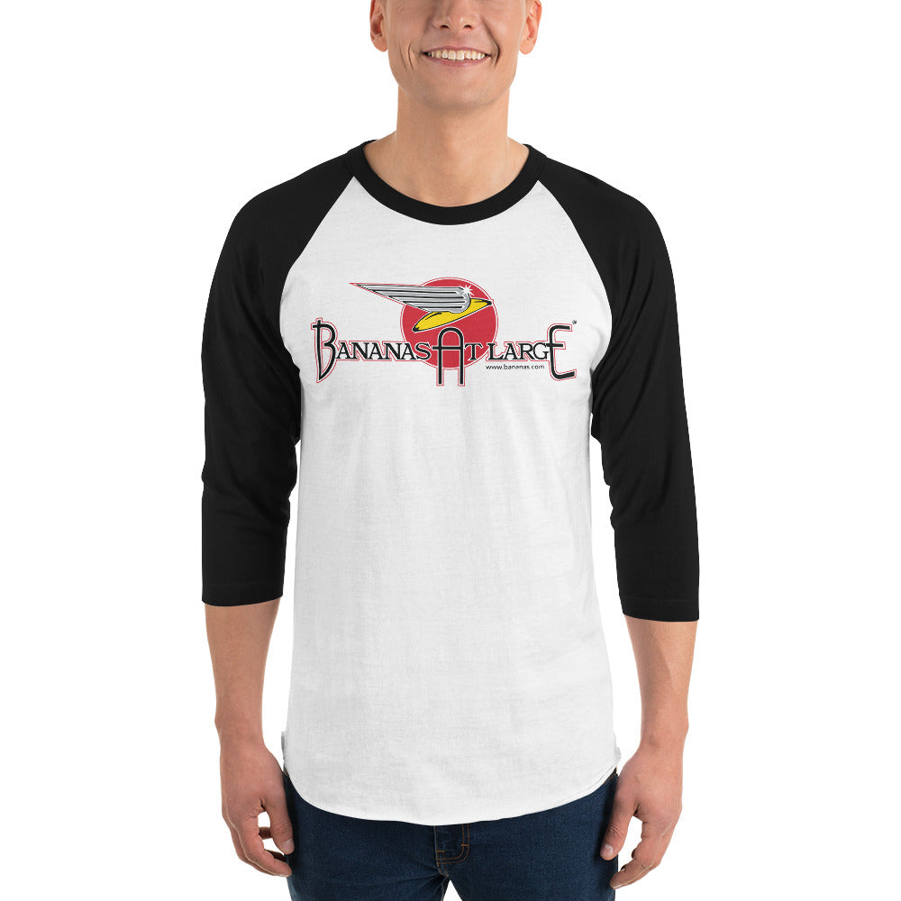 Bananas at Large? 3/4 Sleeve Raglan Shirt, Retro Logo - Unisex