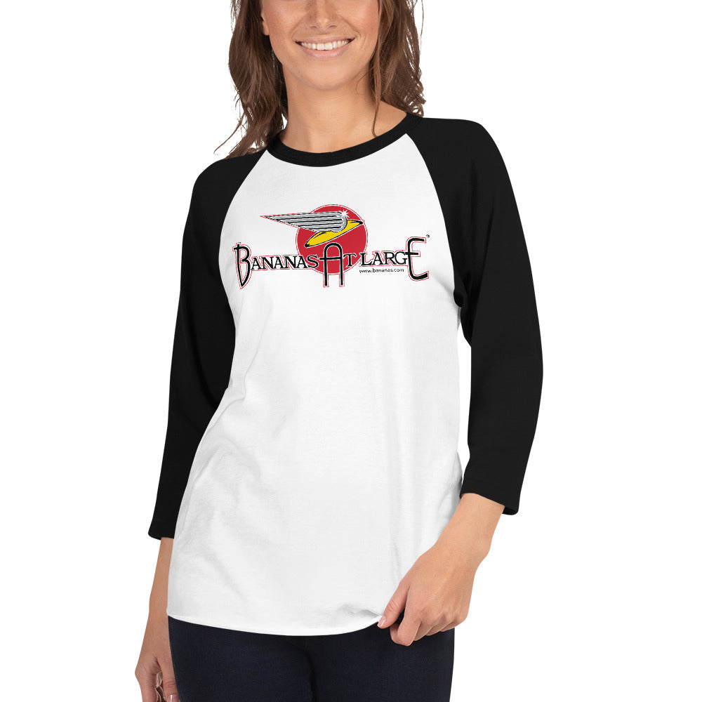 Bananas at Large? 3/4 Sleeve Raglan Shirt, Retro Logo - Unisex