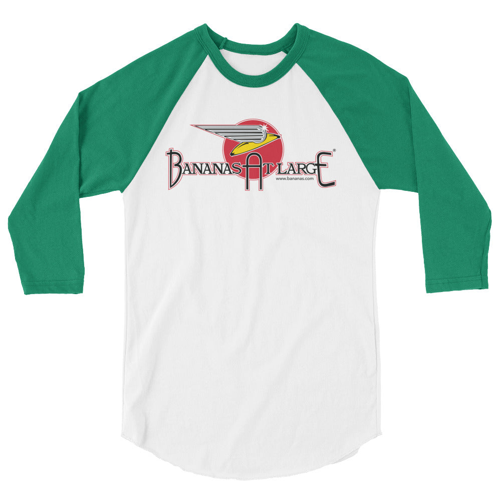 Bananas at Large? 3/4 Sleeve Raglan Shirt, Retro Logo - Unisex