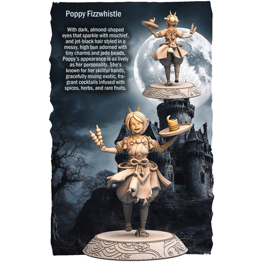 Poppy Fizzwhistle, Barmaid - Forgotten Characters - 3d Printed Miniature Sculpted by RN Estudio