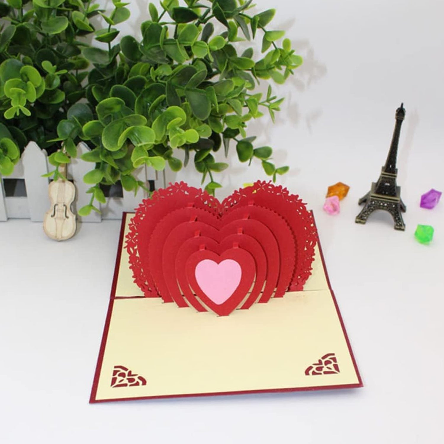 3D Paper Wish Card High Quality Paper Card All Design Card Good Wishing Card (All 3D Card Birthday, Christmas Card,  Cartoon Card, Love Heart Card) (1 Pc)