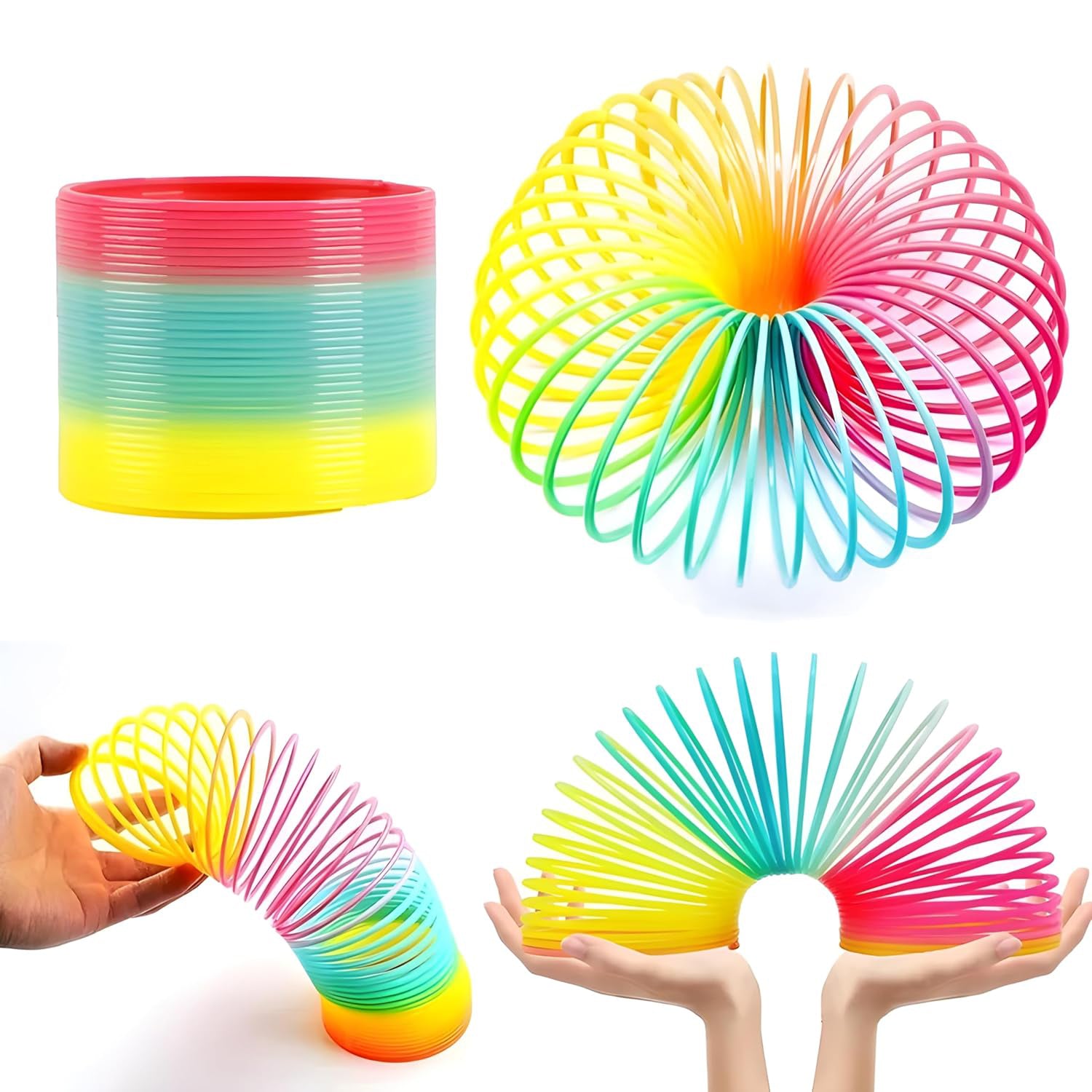 Rainbow Slinky Spring Toy â€“ Compact, Portable Fun Toy for Kids & Adults, Great for Birthdays (1 Pc)