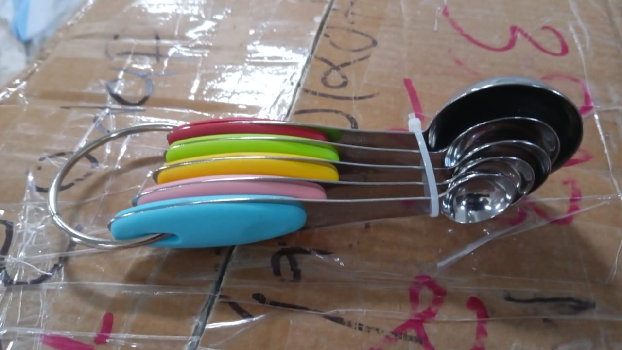 5863 Baking Measuring Spoons Measuring Cups for Baking, Premium Stainless Steel Measuring Cups and Spoons Stackable Set with Silicone Handle Multifunctional for Kitchen Cooking Baking (5 Pc Set) 5863 Baking Measuring Spoons Measuring Cups for Baking, Premium Stainless Steel Measuring Cups and Spoons Stackable Set with Silicone Handle Multifunctional for Kitchen Cooking Baking (5 Pc Set)