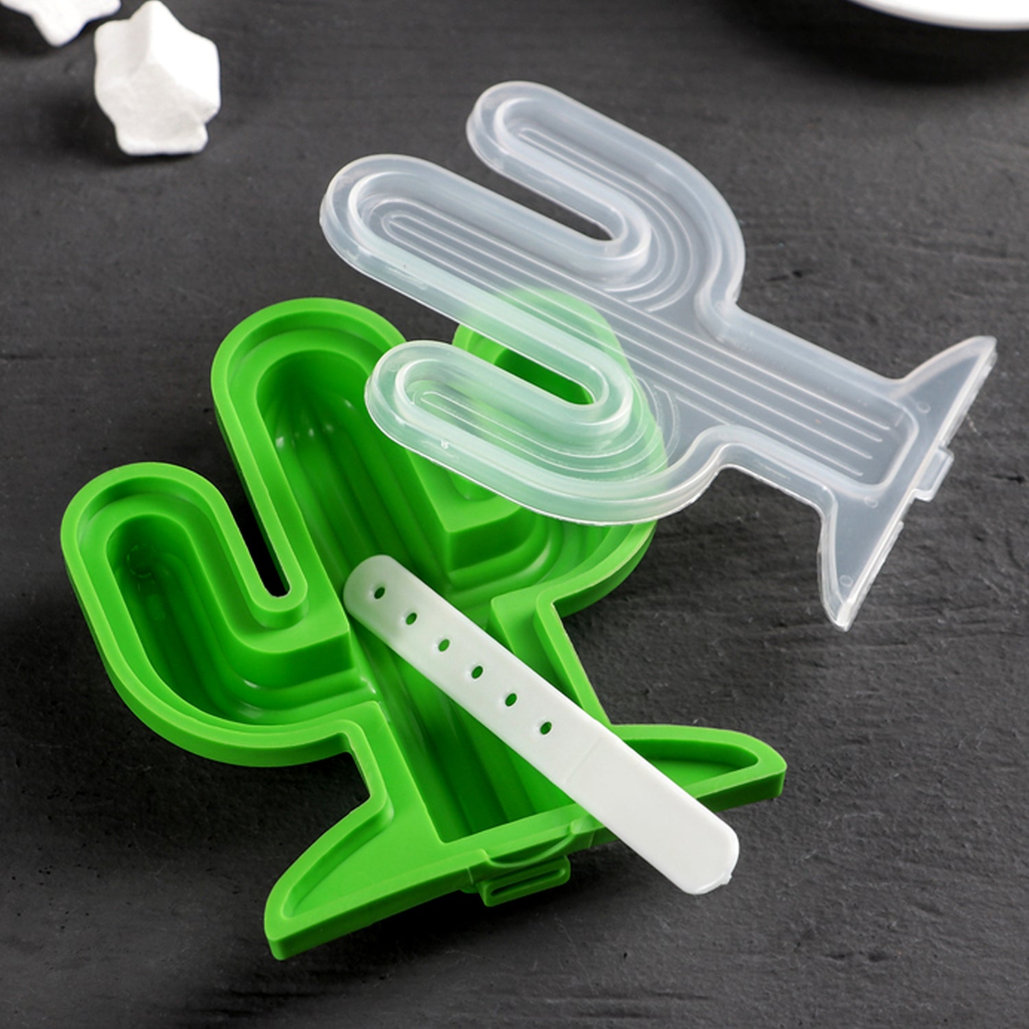 7172 Cactus Shape Mold Durable Cactus Shape Ice Cream Mould Silicone Popsicle Mold Ice Pop DIY Kitchen Tool Ice Molds