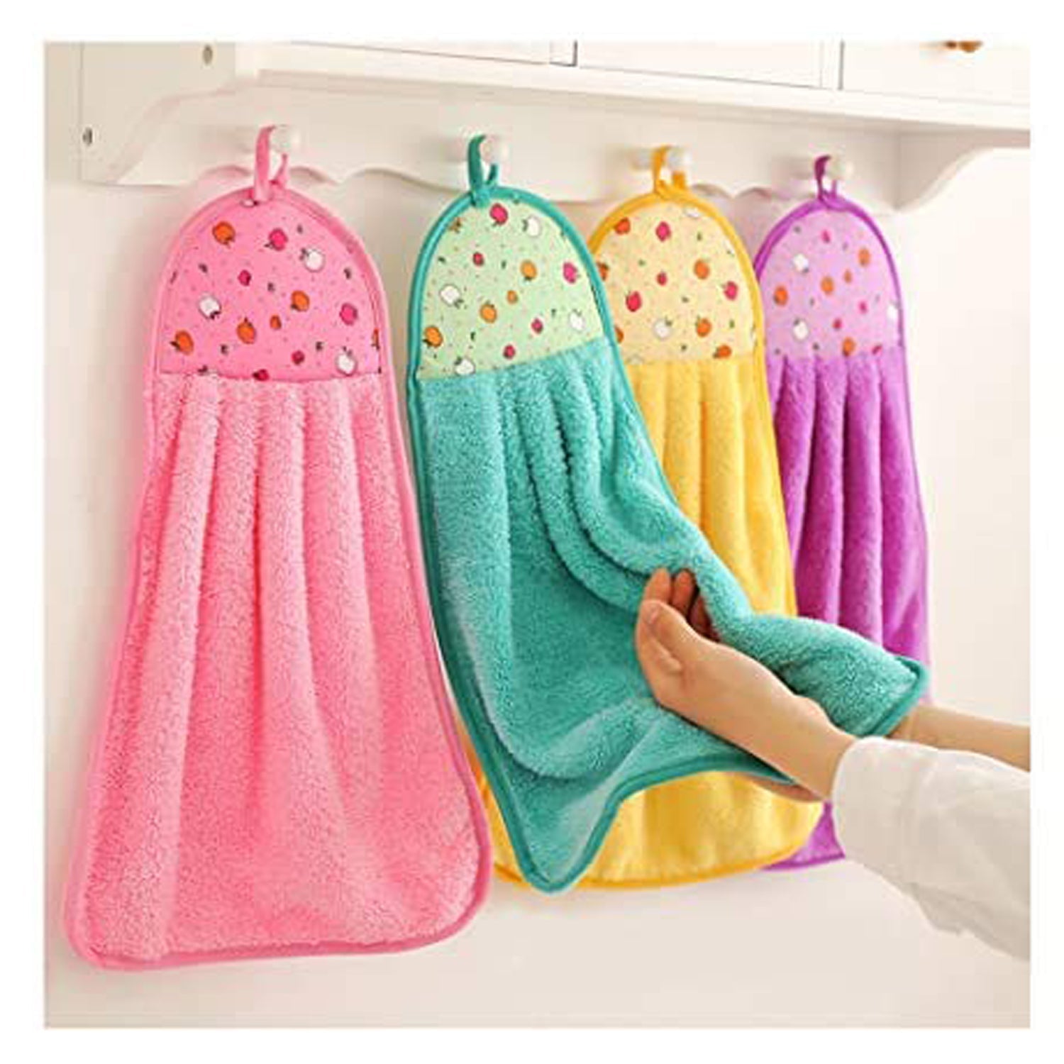 4920 Microfiber wash Basin Hanging Hand Towel Napkin Microfiber Cloth Cartoon Animal Hanging Dishcloths Kitchen Accessories ( 1pc )