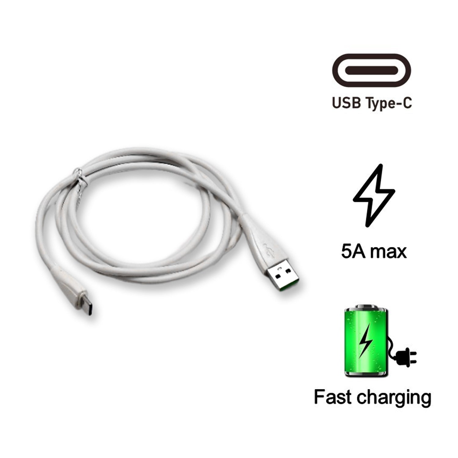 Type C data cable with 2.4Amp Rapid Charging  (1000mm)