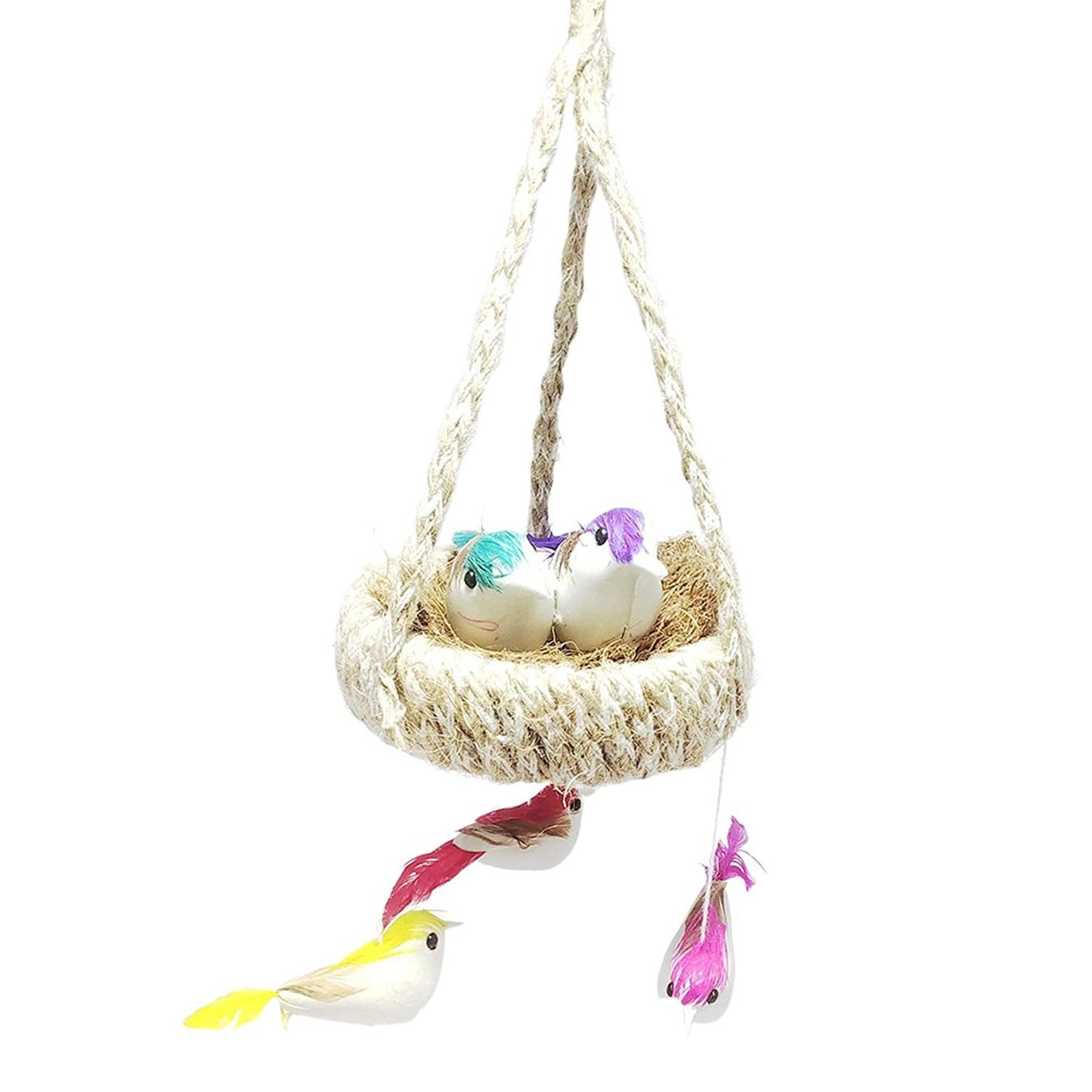 ARTIFICIAL JUTE HANGING BIRDS NEST JHUMAR CHIDIYAN KA GHOSLA With Brown Box