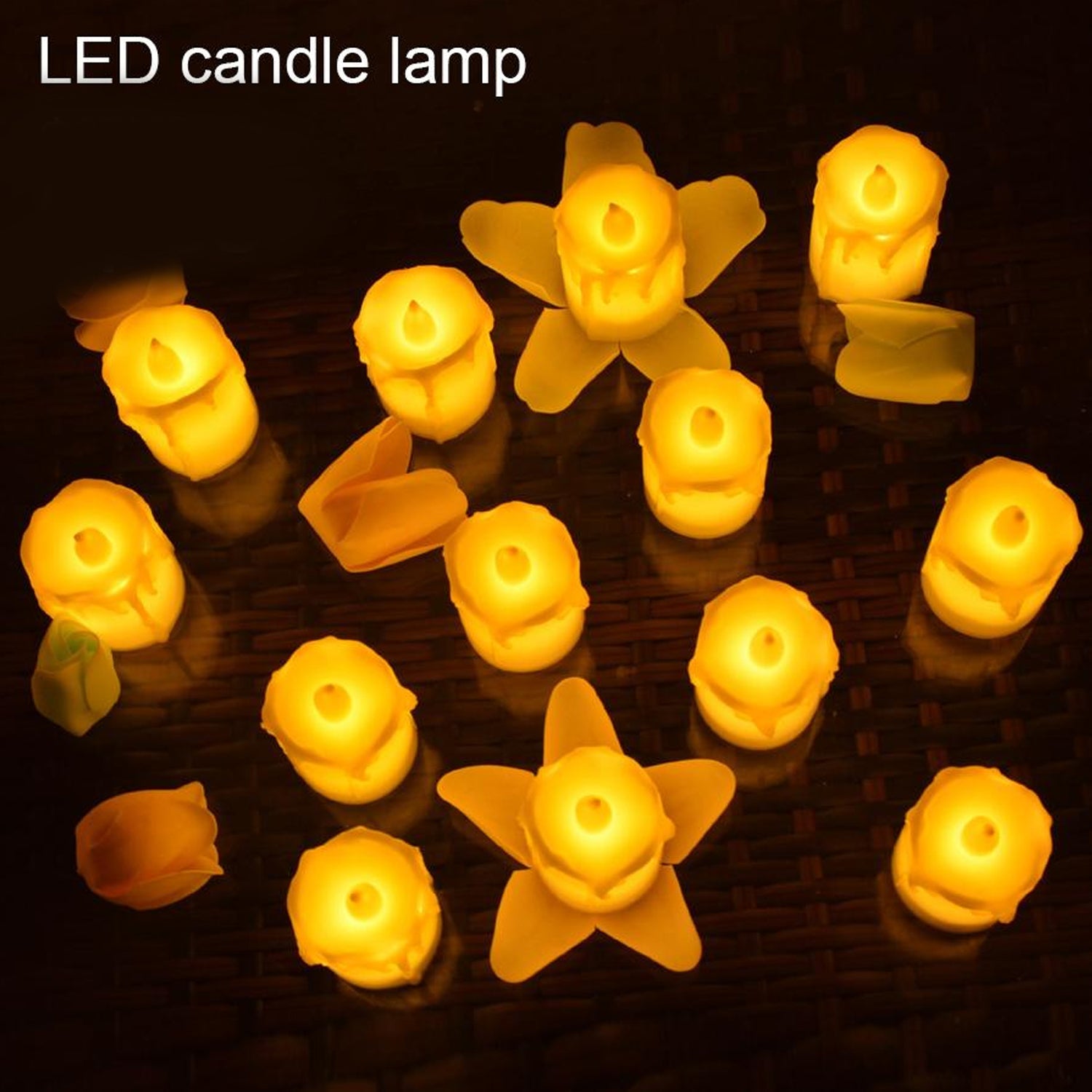 Multicolor Flameless Melted Design Candles for Decoration (Set of 24pc)