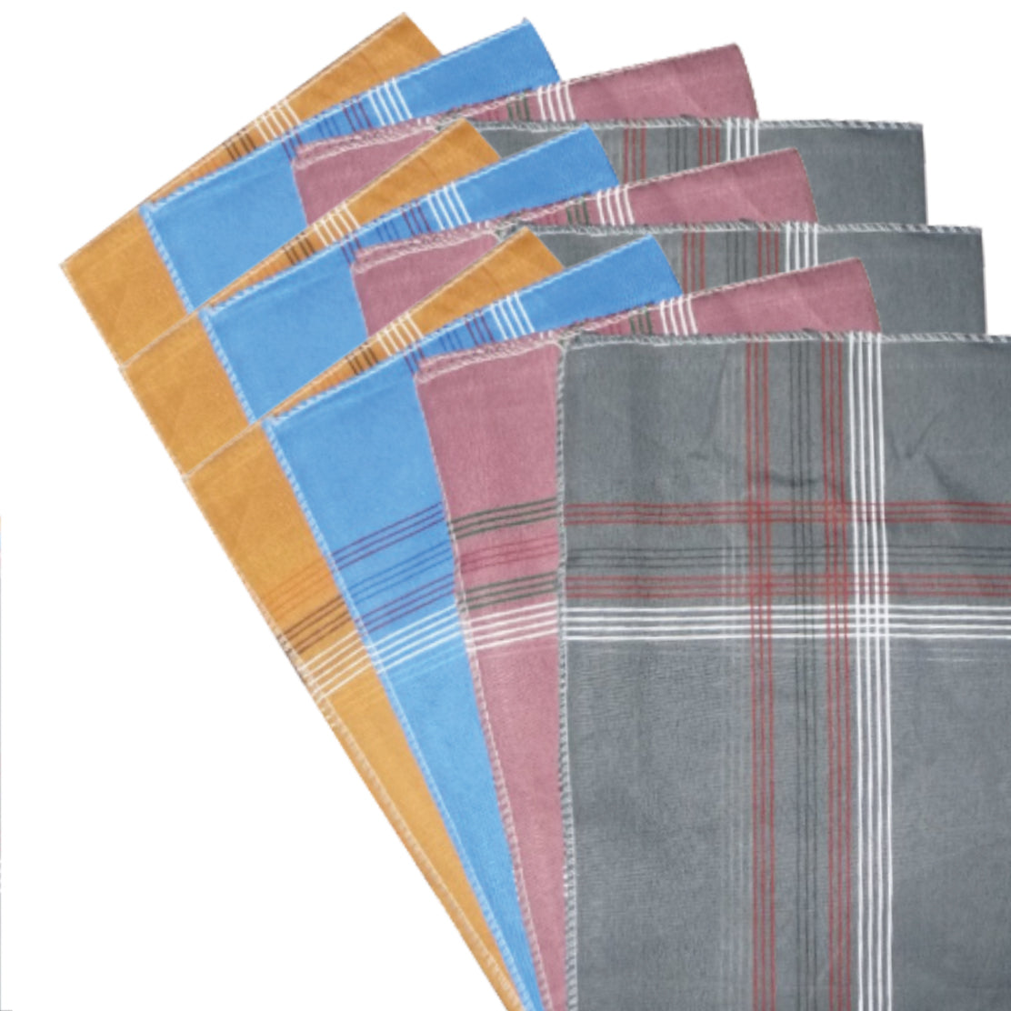 Men's King Size Formal Handkerchiefs for Office Use - Pack of 12