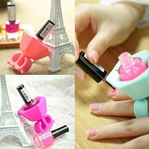 0355 Nail Polish Holder Ring with Nail Polish Holder Stand, Fingernail Painting Tools, Manicure and Pedicure Accessories