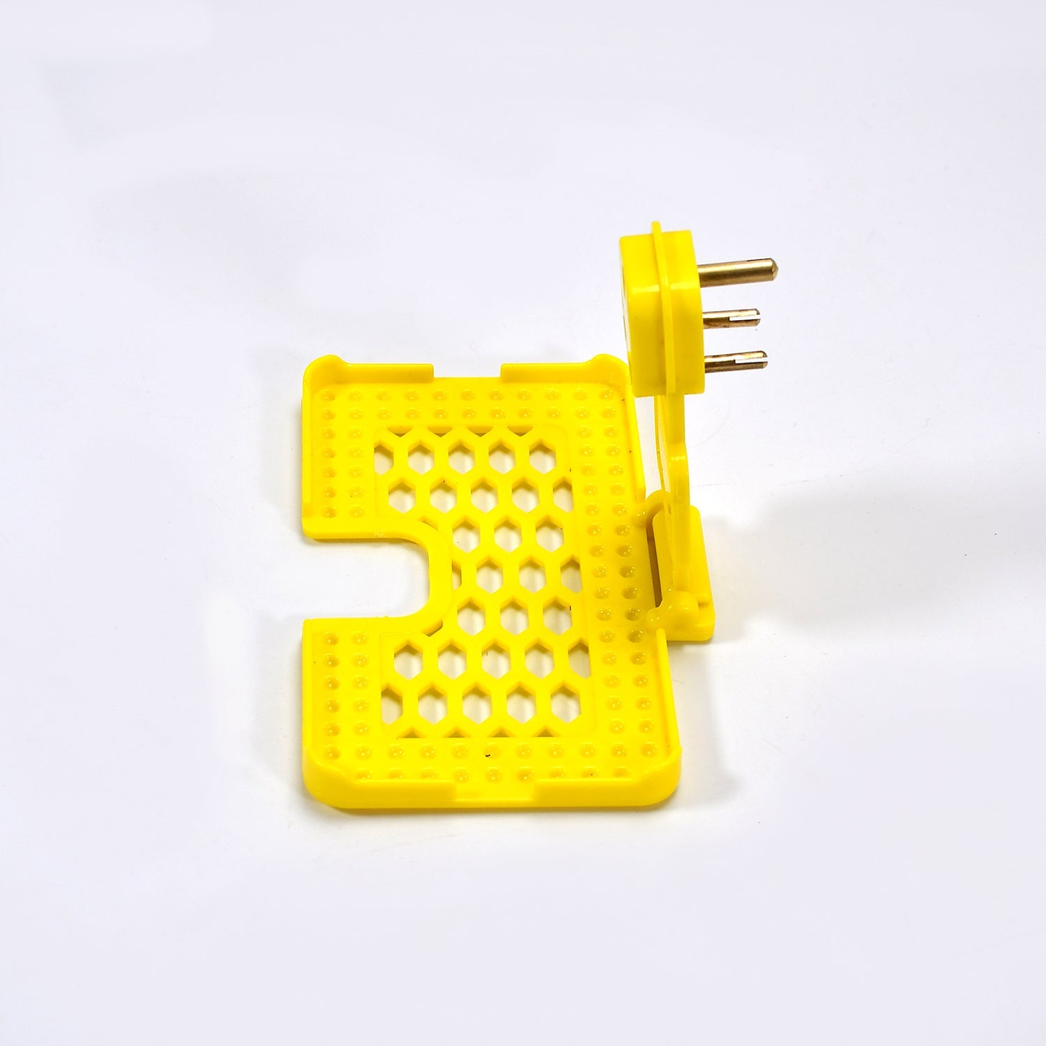 6498 Multi-Purpose Wall Holder Stand for Charging Mobile Just Fit in Socket and Hang (Yellow)