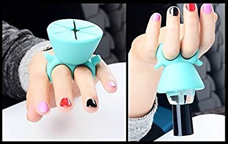 0355 Nail Polish Holder Ring with Nail Polish Holder Stand, Fingernail Painting Tools, Manicure and Pedicure Accessories