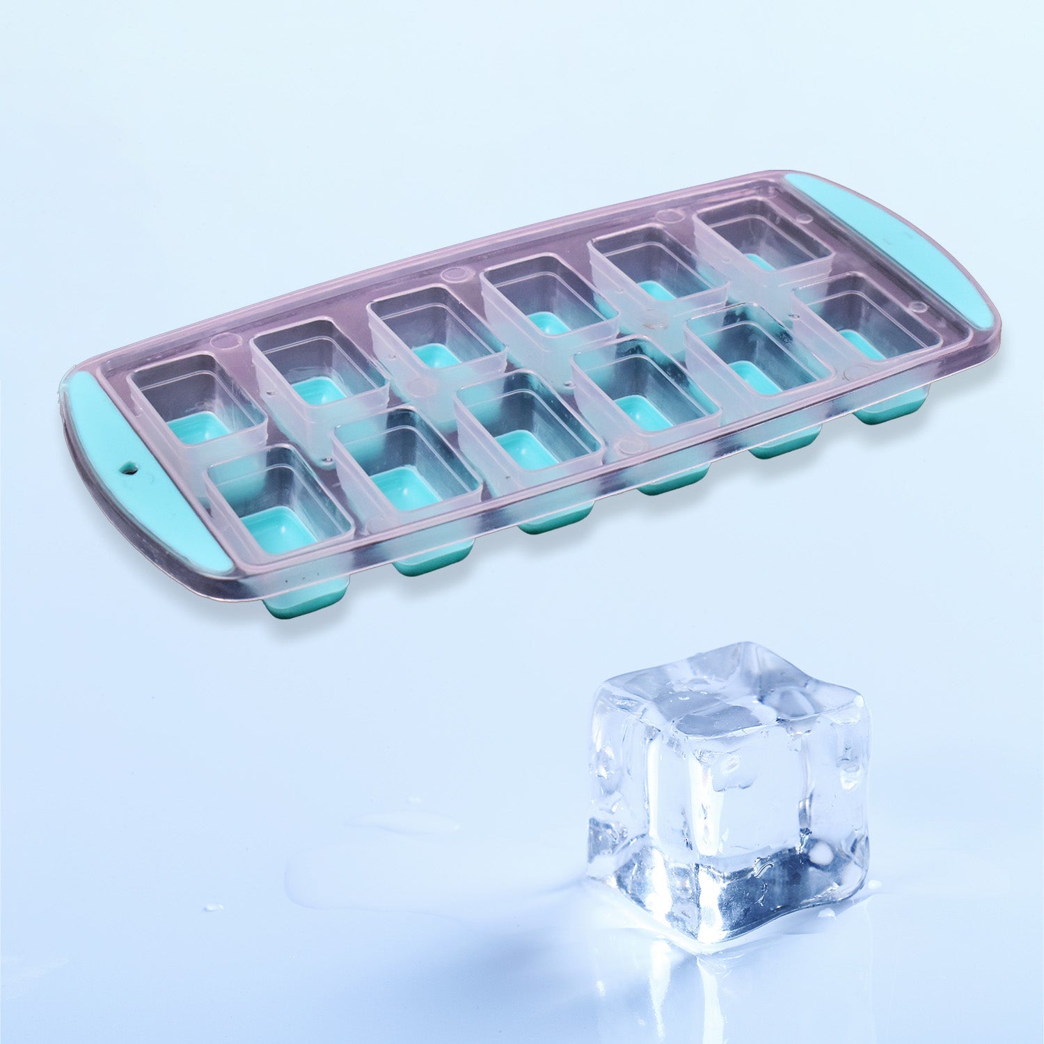 7170   12 Grid Silicon Ice cubes Making Tray Food Grade Square Ice Cube Tray | Easy Release Bottom Silicon Tray