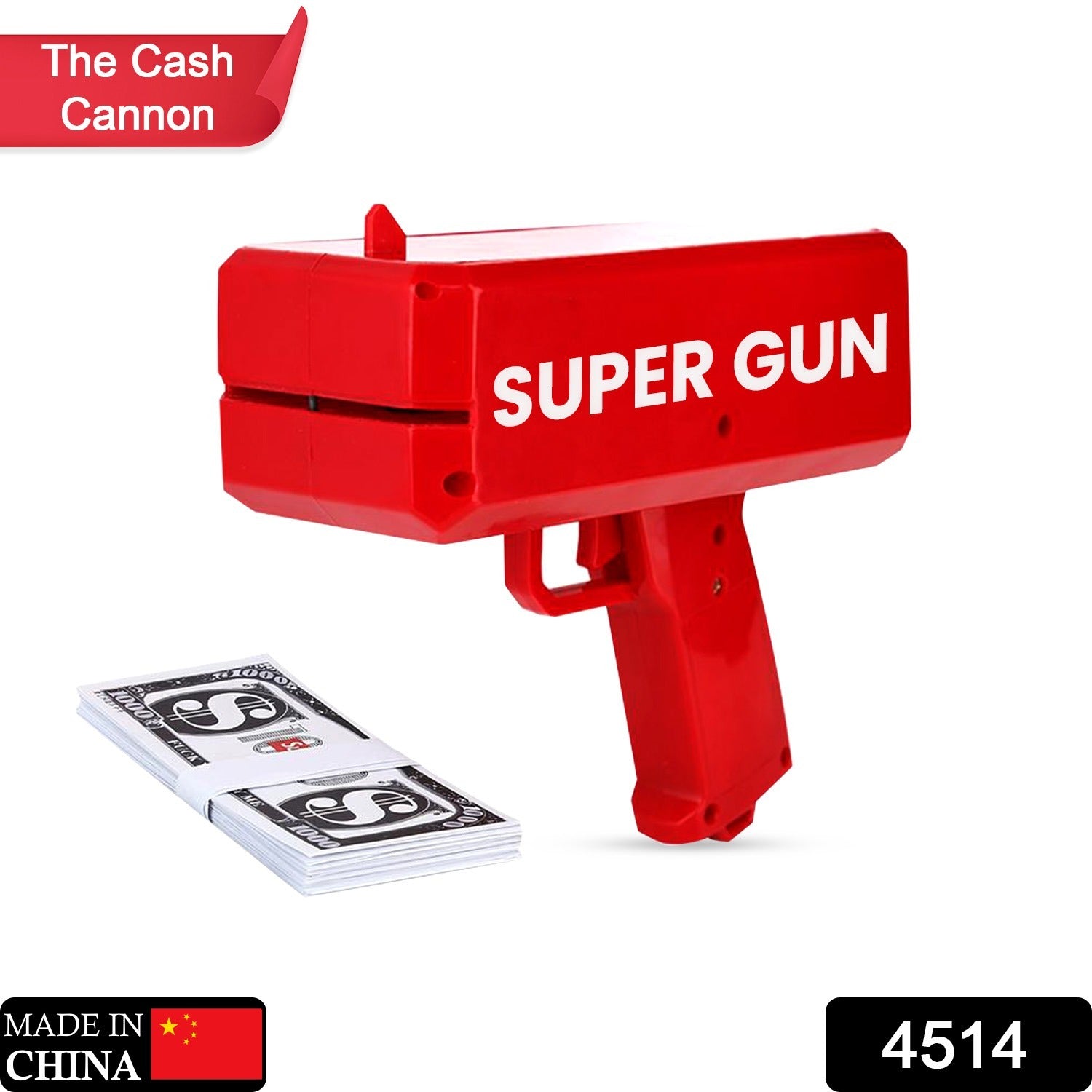 4514 Money Gun Shooter Cash Spray Gun Make it Rain Toy Gun Cash Cannon Money Gun Great Fun for Party Games Wedding Birthday
