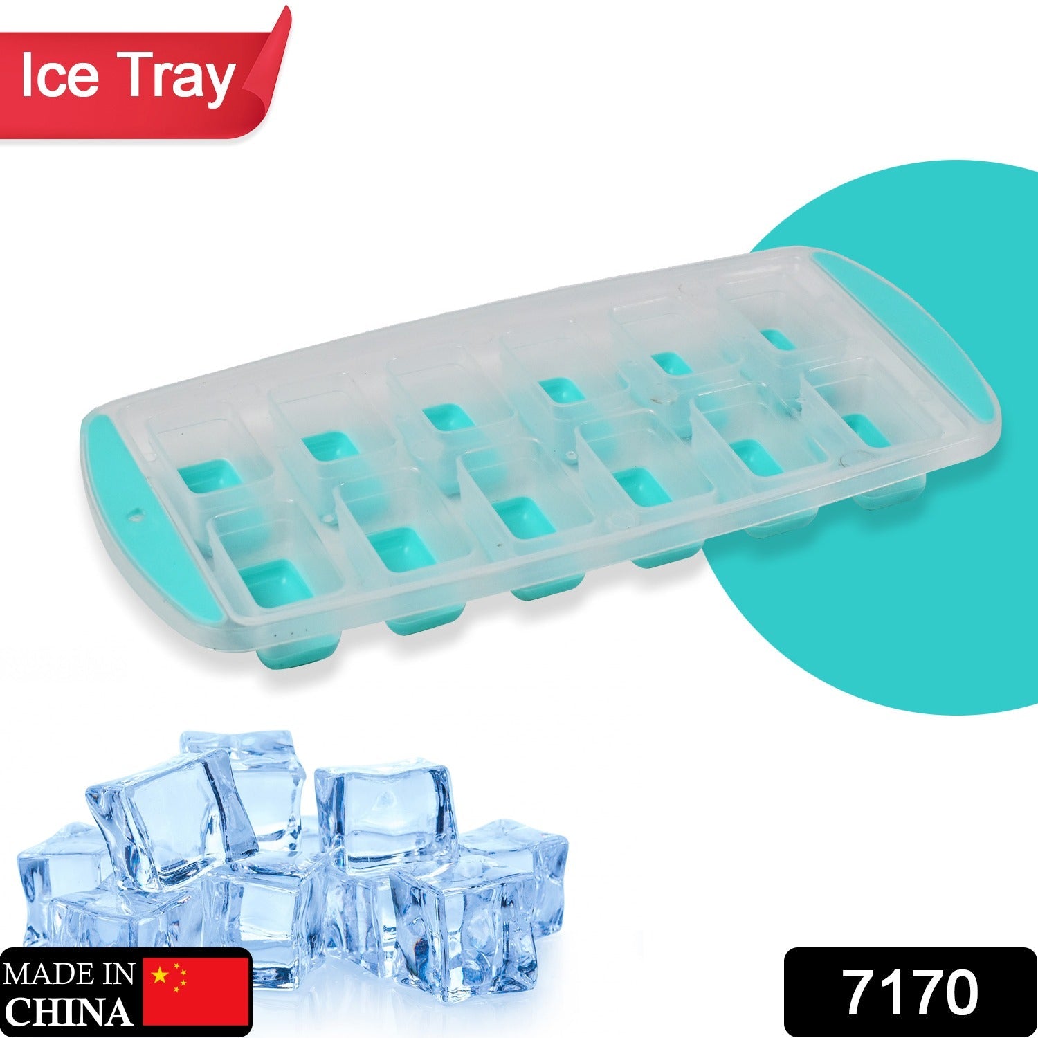 7170   12 Grid Silicon Ice cubes Making Tray Food Grade Square Ice Cube Tray | Easy Release Bottom Silicon Tray